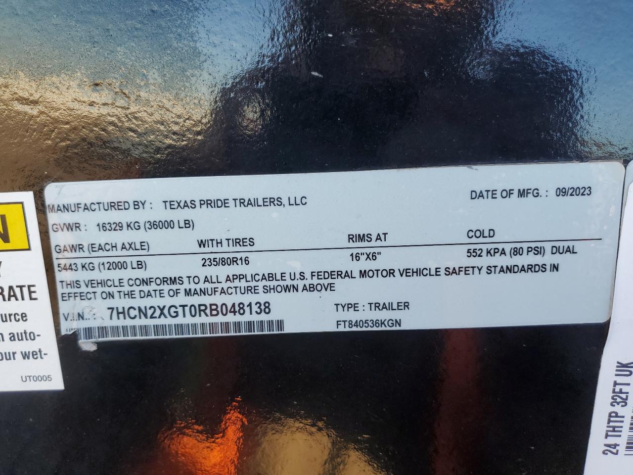 Lot #3268887220 2024 TEXAS PRIDE UNKNOWN