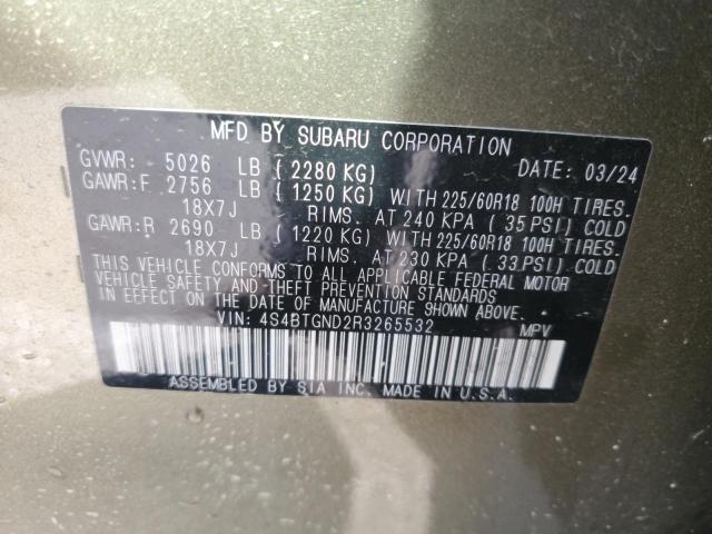 2024 SUBARU OUTBACK LI 4S4BTGND2R3265532