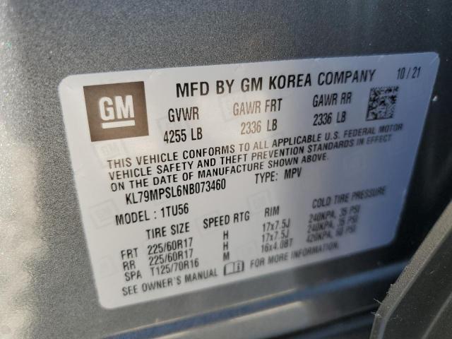 2022 CHEVROLET TRAILBLAZE KL79MPSL6NB073460