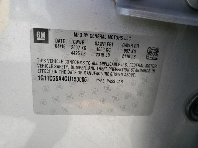 2016 CHEVROLET MALIBU LIMITED LT 1G11C5SA4GU153006