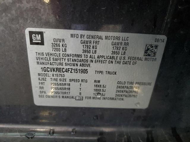 2015 CHEVROLET SILVERADO 1GCVKREC4FZ151905