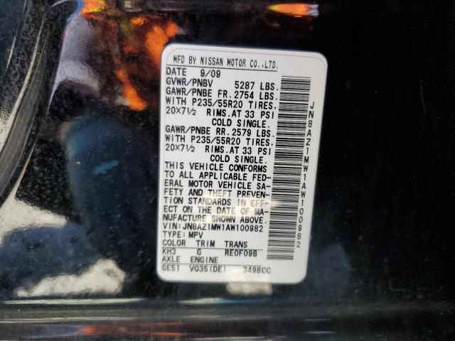 2010 NISSAN MURANO S - JN8AZ1MW1AW100982