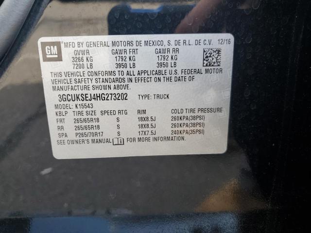 2017 CHEVROLET SILVERADO 3GCUKSEJ4HG273202