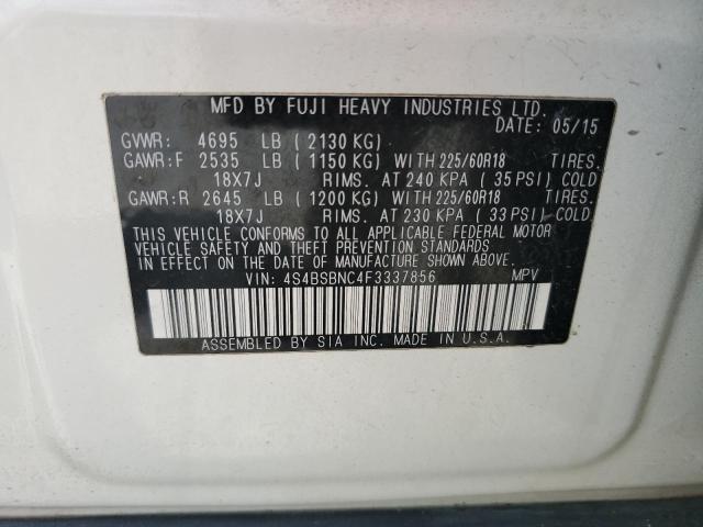 2015 SUBARU OUTBACK 2.5I LIMITED 4S4BSBNC4F3337856