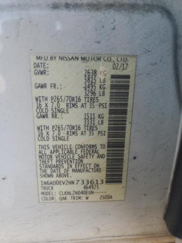 2017 NISSAN FRONTIER S 1N6AD0EV2HN733613