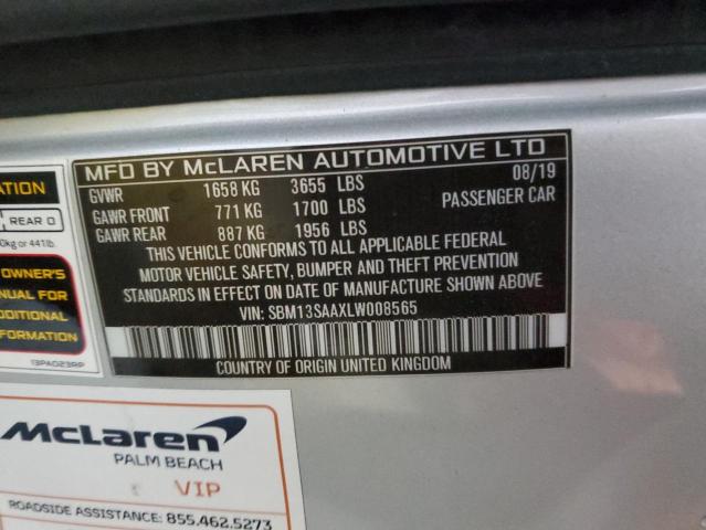2020 MCLAREN AUTOMOTIVE 600LT SBM13SAAXLW008565