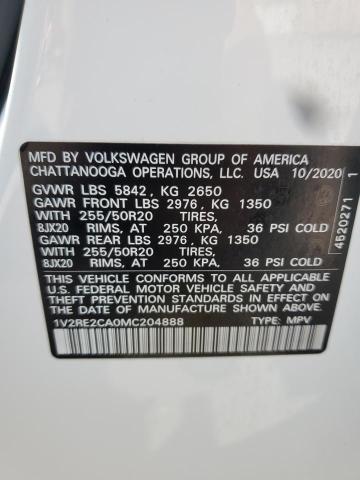 2021 VOLKSWAGEN ATLAS CROS 1V2RE2CA0MC204888