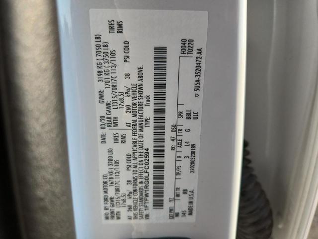 2020 FORD F150 RAPTO 1FTFW1RG0LFC02594