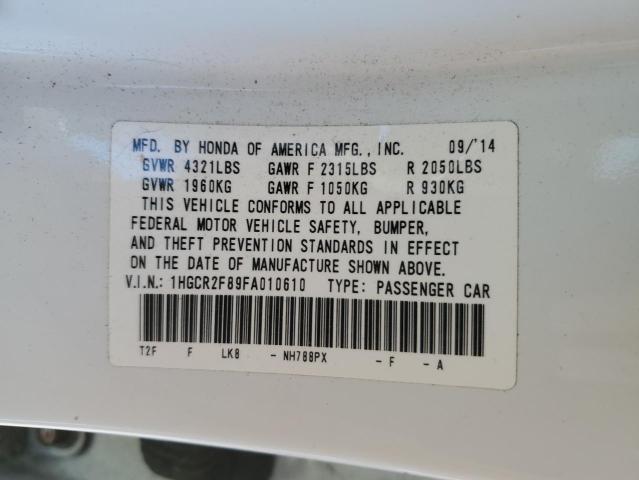 2015 HONDA ACCORD EXL 1HGCR2F89FA010610