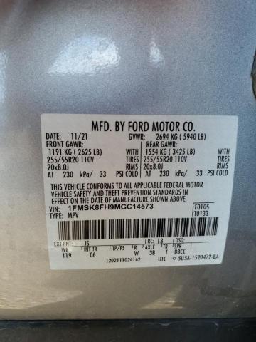 2021 FORD EXPLORER L 1FMSK8FH9MGC14573