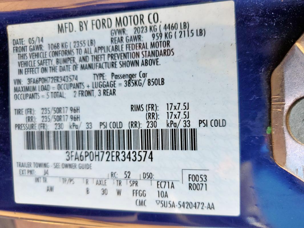 2014 FORD FUSION SE #3269908994