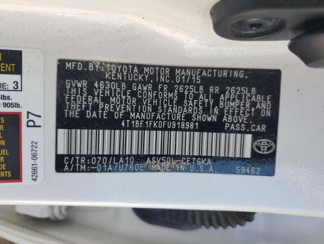 2015 TOYOTA CAMRY LE 4T1BF1FK0FU918981