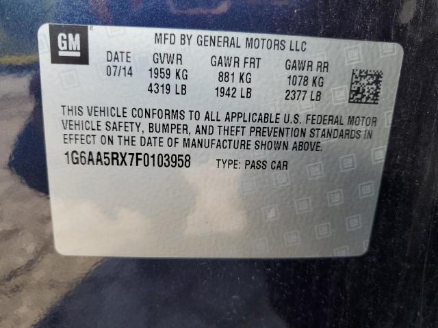 2015 CADILLAC ATS 1G6AA5RX7F0103958