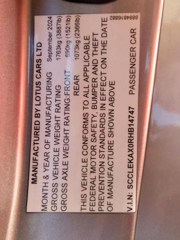 2024 LOTUS EMIRA FIRST EDITION - SCCLEKAX0RHB14747