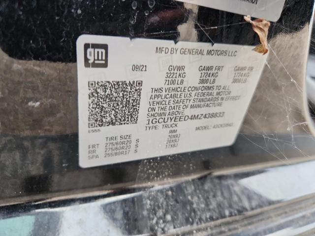 2021 CHEVROLET SILVERADO - 1GCUYEED4MZ438833