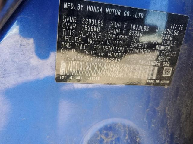 2016 HONDA FIT LX JHMGK5H59GX013240