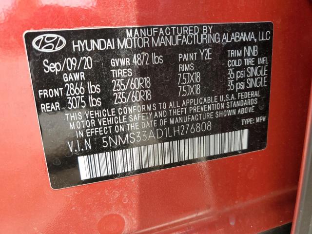 2020 HYUNDAI SANTA FE S 5NMS33AD1LH276808