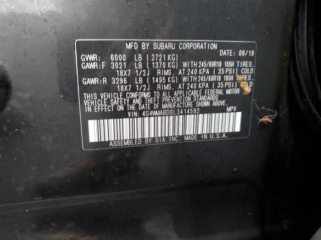 2020 SUBARU ASCENT PREMIUM 4S4WMABD0L3414592