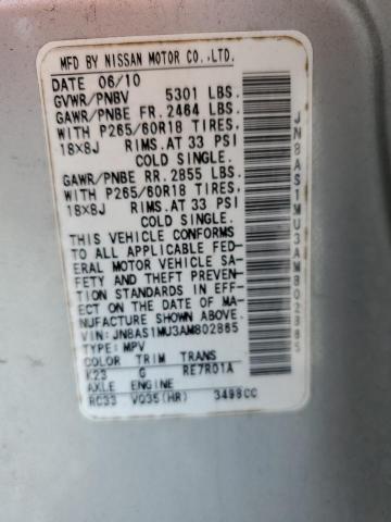 2010 INFINITI FX35 - JN8AS1MU3AM802865
