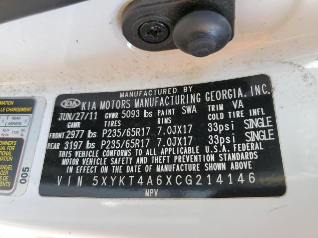 2012 KIA SORENTO BA - 5XYKT4A6XCG214146