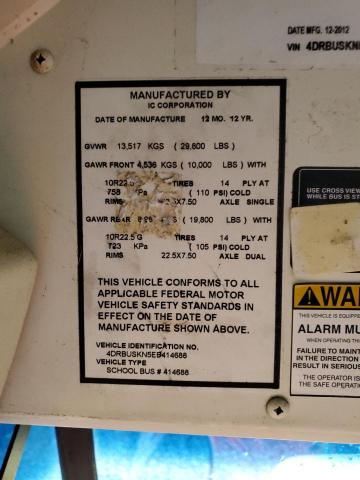 2014 IC CORPORATION CE SERIES SCHOOL #3256381351