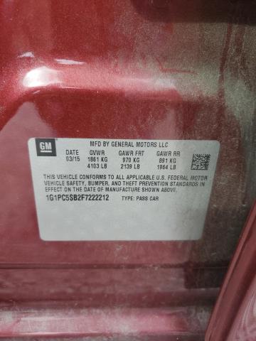 2015 CHEVROLET CRUZE LT - 1G1PC5SB2F7222212