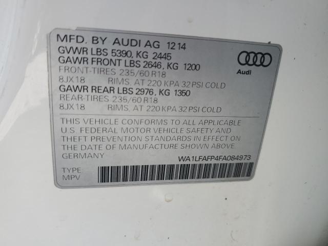 2015 AUDI Q5 PREMIUM WA1LFAFP4FA084973