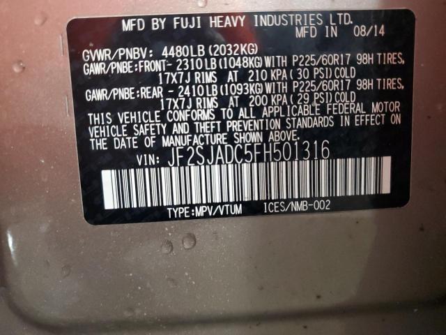 2015 SUBARU FORESTER 2 - JF2SJADC5FH501316