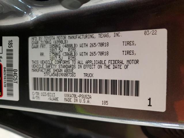 2022 TOYOTA TUNDRA CRE 5TFLA5AB1NX007383