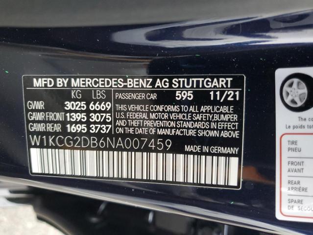 2022 MERCEDES-BENZ EQS SEDAN 450+ W1KCG2DB6NA007459