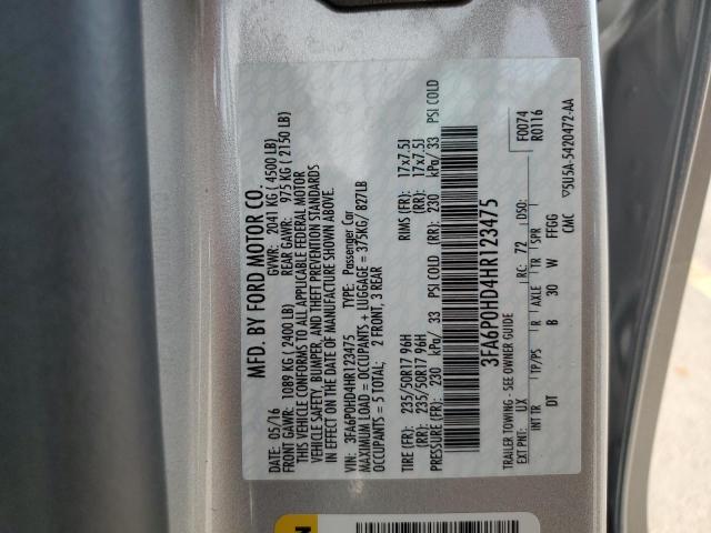 2017 FORD FUSION SE 3FA6P0HD4HR123475