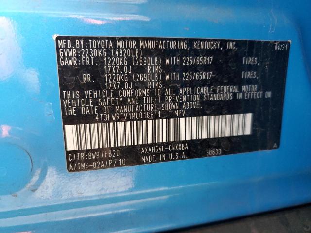 2021 TOYOTA RAV4 LE 4T3LWRFV1MU018611