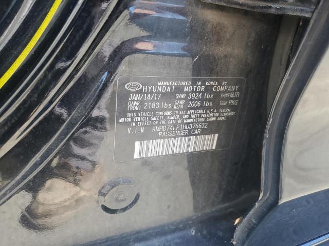 2017 HYUNDAI ELANTRA SE KMHD74LF1HU376632
