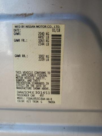 2018 NISSAN LEAF S 1N4AZ1CP4JC301451