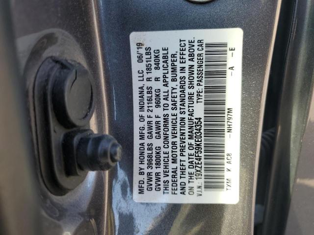 2019 HONDA INSIGHT EX 19XZE4F59KE034354