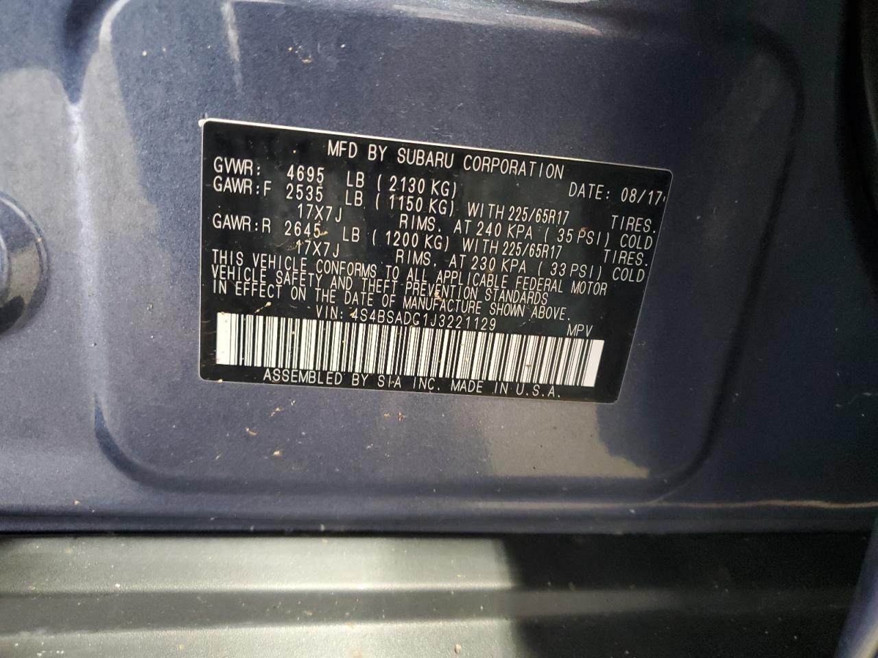 SUBARU OUTBACK 2.5I PREMIUM