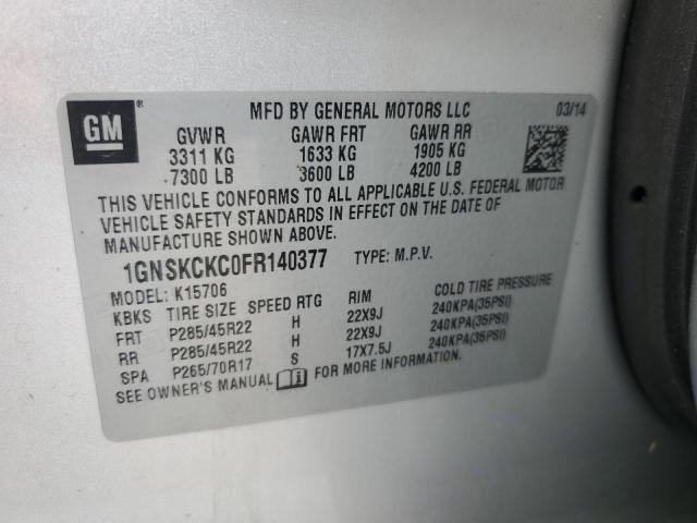 2015 CHEVROLET TAHOE K150 1GNSKCKC0FR140377