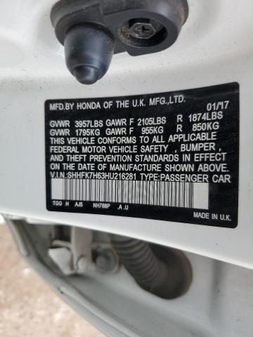 2017 HONDA CIVIC EX SHHFK7H63HU216281