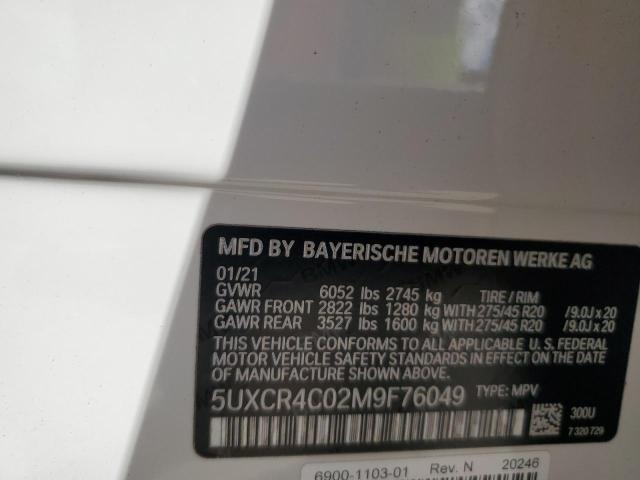 2021 BMW X5 SDRIVE 5UXCR4C02M9F76049
