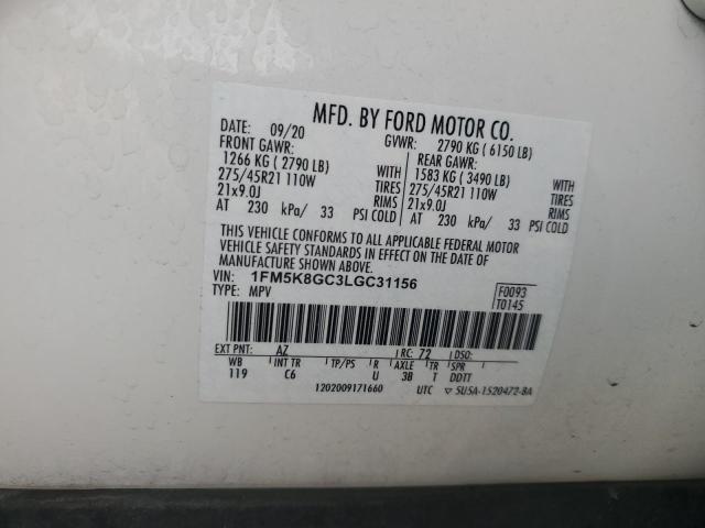 2020 FORD EXPLORER S - 1FM5K8GC3LGC31156