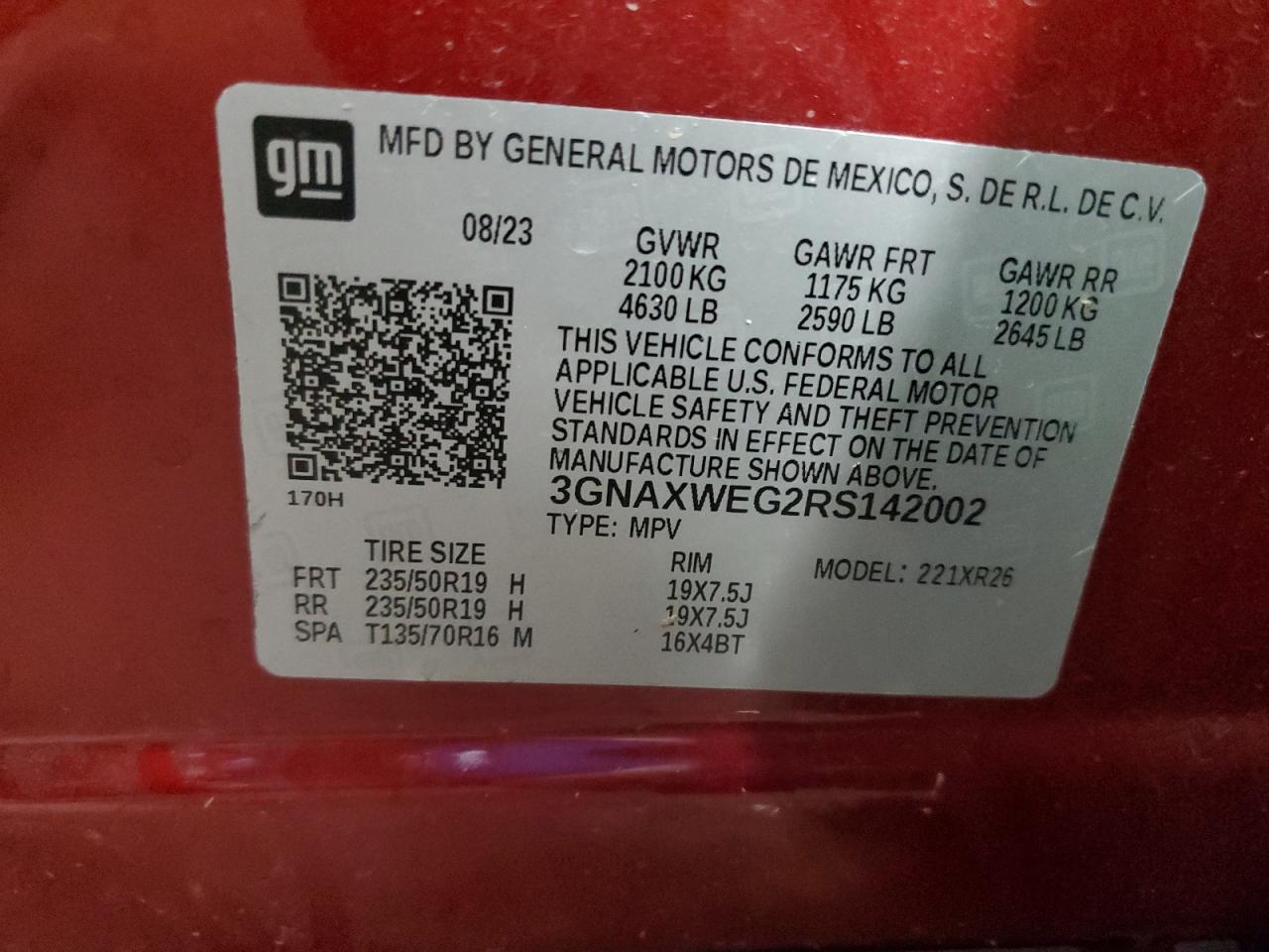 CHEVROLET EQUINOX RS