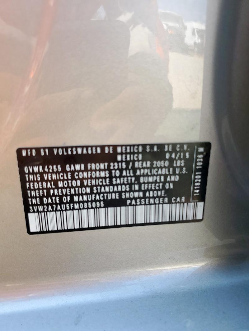 2015 VOLKSWAGEN GOLF TDI 3VW2A7AU5FM085095