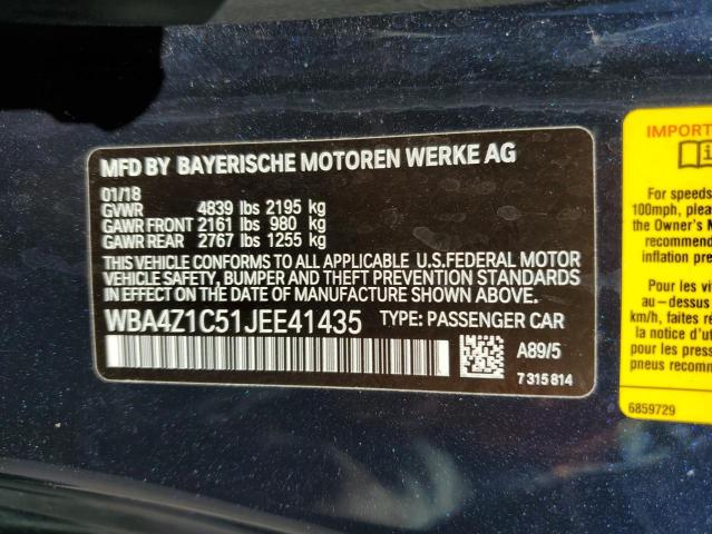 2018 BMW 430I WBA4Z1C51JEE41435