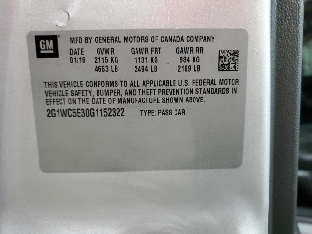 2016 CHEVROLET IMPALA LIMITED LTZ 2G1WC5E30G1152322