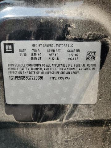 2016 CHEVROLET CRUZE LIMI 1G1PE5SB8G7220086