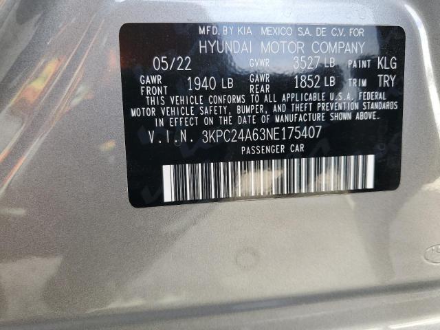 2022 HYUNDAI ACCENT SE 3KPC24A63NE175407