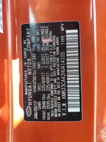 2017 HYUNDAI TUCSON LIMITED KM8J3CA42HU414105