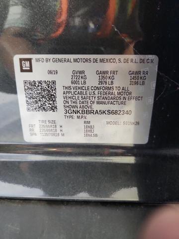 2019 CHEVROLET BLAZER 1LT 3GNKBBRA5KS682340