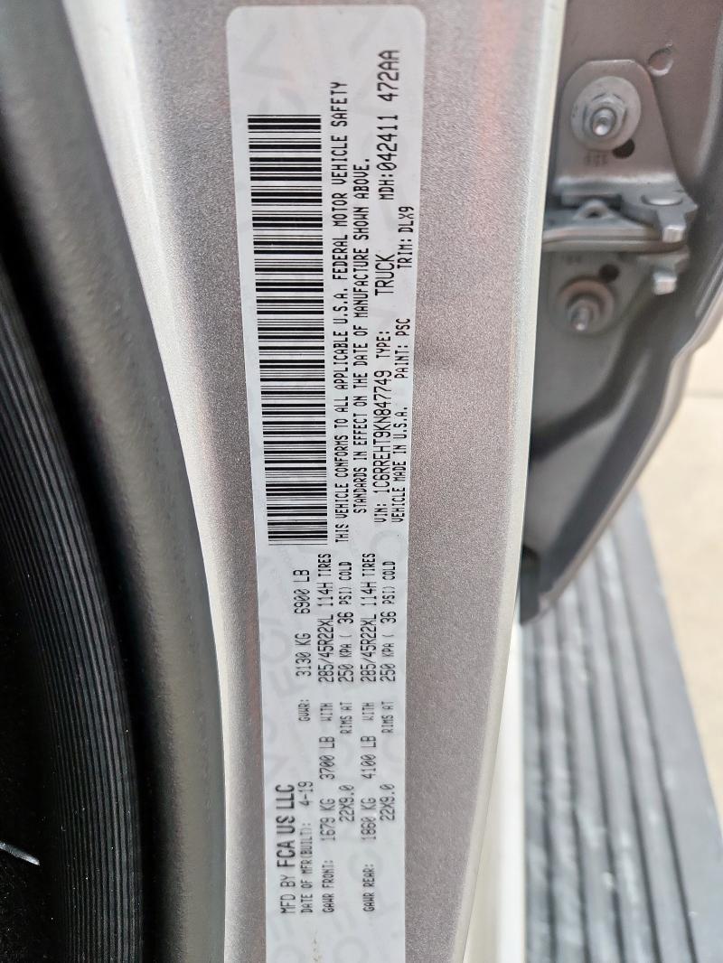2019 RAM 1500 LIMIT 1C6RREHT9KN847749