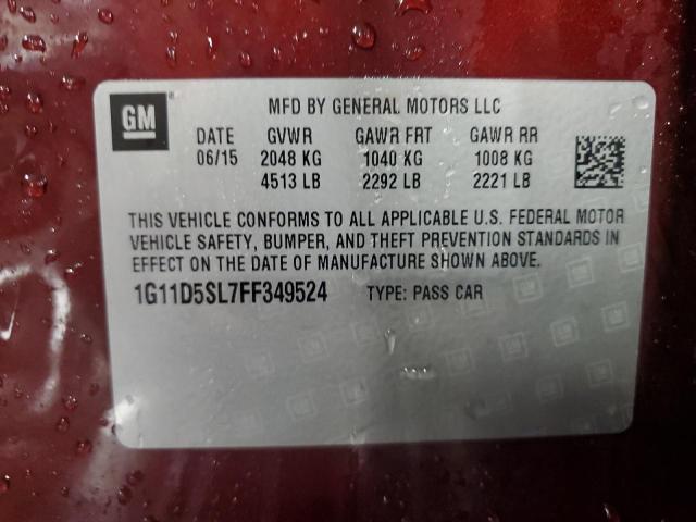 2015 CHEVROLET MALIBU 2LT 1G11D5SL7FF349524